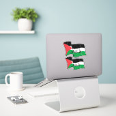 PALÄSTINENWORT IN ARABIK MIT PALÄSTINENFLAG AUFKLEBER (Laptop auf Schreibtisch)