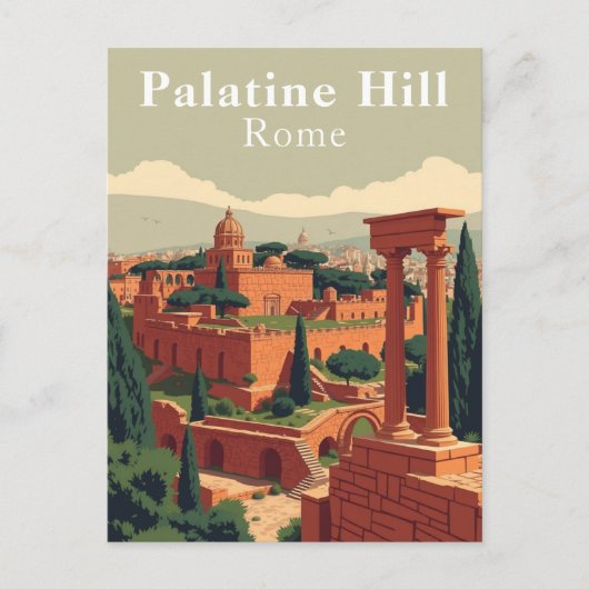 Palatine Hill, Rom, Italien Vintage Kunst Postkarte (Vorderseite)