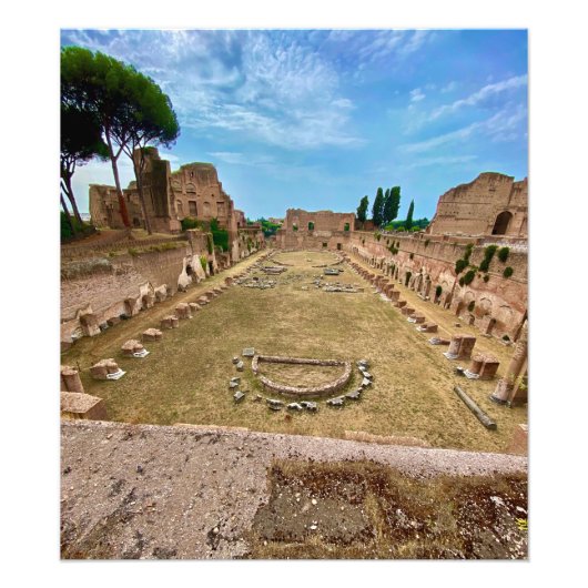Palatine Stadium Ruinen in Rom, Italien Fotodruck (Vorne)