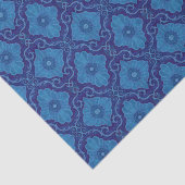 Palatio-Blumenmuster in blauen Farben Seidenpapier (Ausschnitt)