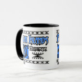 Palau-blaues Stammes- Tasse (Vorderseite Links)