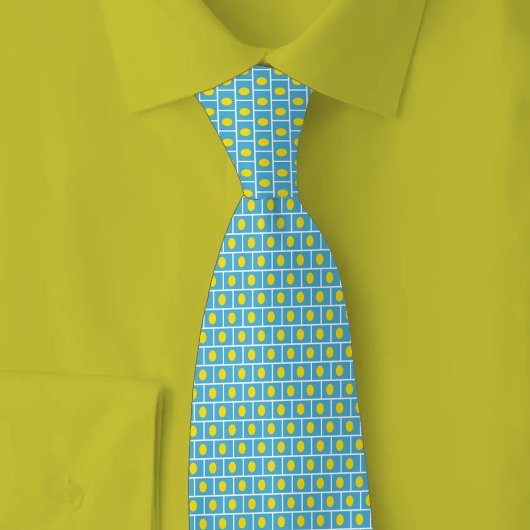 Palau Flag Brick Pattern Krawatte