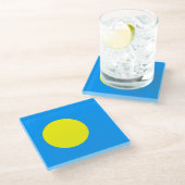 Palau Flag Glasuntersetzer (Schrägansicht)