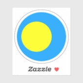 Palau Flag Round Sticker (Blatt)