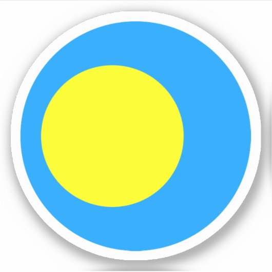 Palau Flag Round Sticker (Vorderseite)