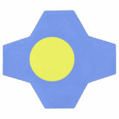 Palau-Flagge Fußball (Flach)