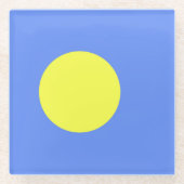 Palau-Flagge Glasuntersetzer (Vorderseite)