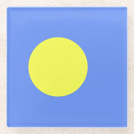 Palau-Flagge Glasuntersetzer (Vorderseite)