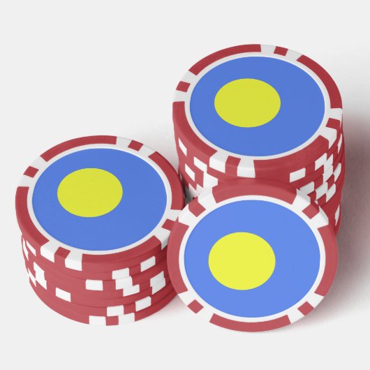 Palau-Flagge Pokerchips (Stapel)