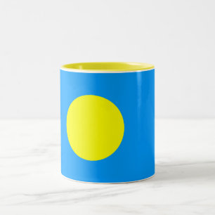 Palau-Flagge Zweifarbige Tasse