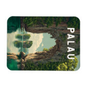 Palau Illustration Reise Kunst Vintage Magnet (Horizontal)