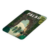 Palau Illustration Reise Kunst Vintage Magnet (Linke Seite)