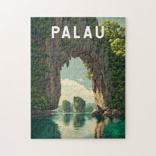 Palau Illustration Reise Kunst Vintage Puzzle