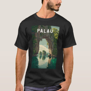 Palau Illustration Reise Kunst Vintage T-Shirt
