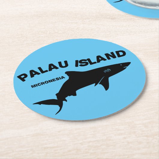 Palau Island Scuba Diving with Sharks Runder Pappuntersetzer (Angewinkelt)