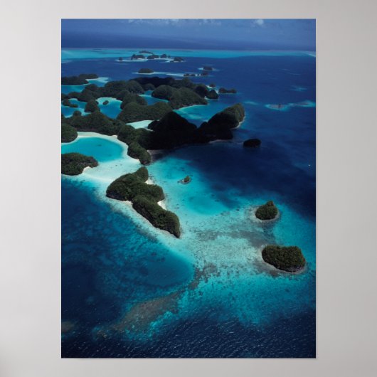 Palau, Mikronesien, Luftsicht auf Rock Island Poster (Vorne)