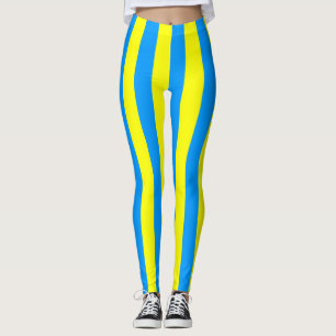 Palau National Flag Colors Vertikal gestreift Leggings