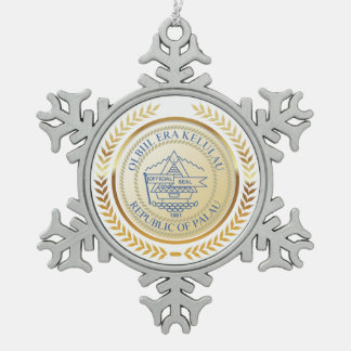 Palau Offiziell Siegel Schneeflocken Zinn-Ornament