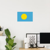 Palau - Palauan-Flagge Poster (Heimbüro)