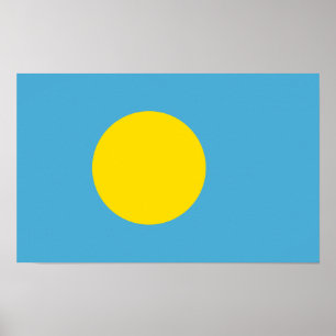 Palau - Palauan-Flagge Poster
