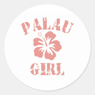Palau Pink Girl Runder Aufkleber