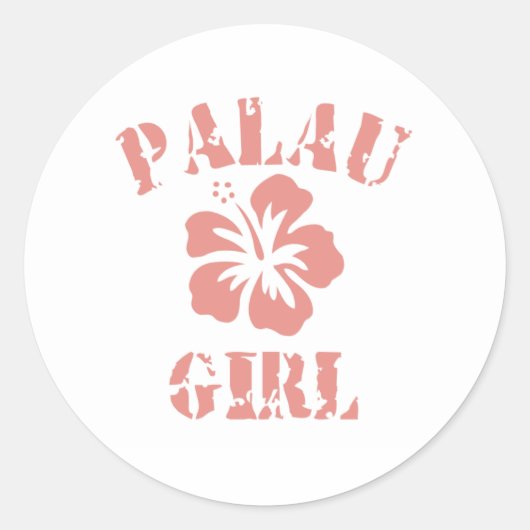 Palau Pink Girl Runder Aufkleber (Vorderseite)