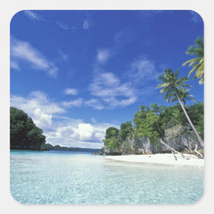 Palau, Rock Islands, Honeymoon Island, Welt Quadratischer Aufkleber