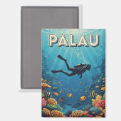 Palau Scuba Diving Travel Magnet (Vorderseite/Rückseite)