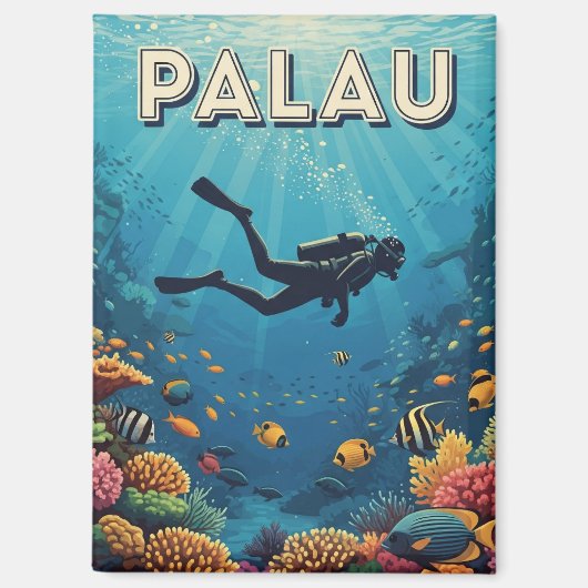 Palau Scuba Diving Travel Magnet (Vorderseite)