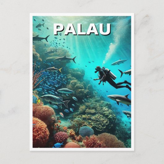 Palau Scuba Diving Travel Postkarte (Vorderseite)