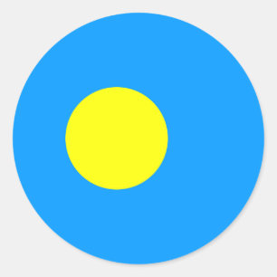 Palauan Flag, Flagge Palaus Runder Aufkleber