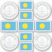 Palauan state symbols / coat of arms and flag stic aufkleber (Vorderseite)