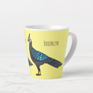 Palawan peacock pheasant bird cartoon illustration milchtasse