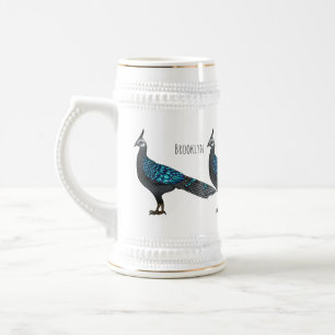 Palawan Pfauenpheasant Cartoon Bierglas