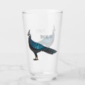 Palawan Pfauenpheasant Cartoon Glas (Vorderseite)