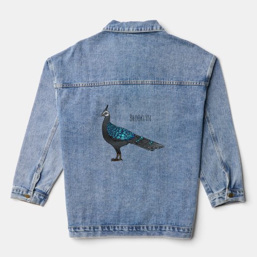 Palawan Pfauenpheasant Cartoon Jeansjacke (Rückseite)