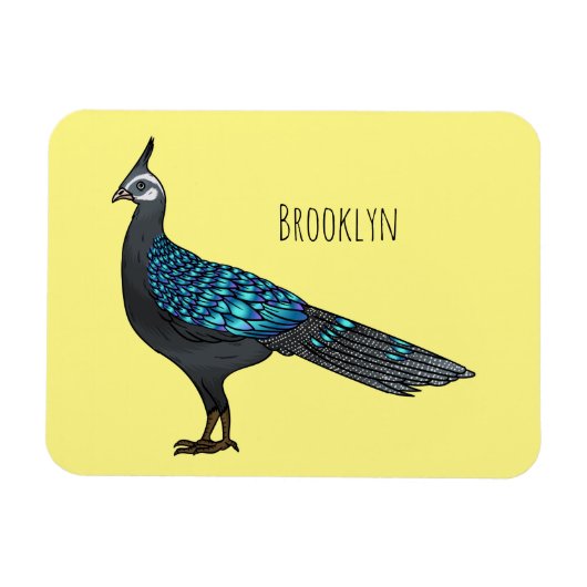 Palawan Pfauenpheasant Cartoon Magnet (Horizontal)