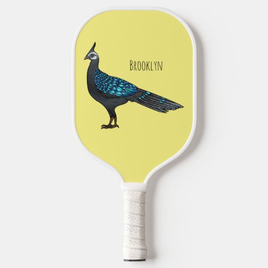 Palawan Pfauenpheasant Cartoon Pickleball Schläger (Vorderseite)