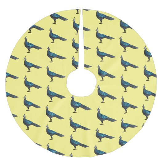 Palawan Pfauenpheasant Cartoon Polyester Weihnachtsbaumdecke (Vorderseite)