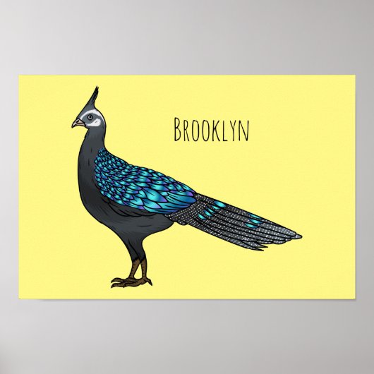 Palawan Pfauenpheasant Cartoon Poster (Vorne)
