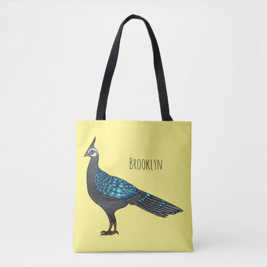 Palawan Pfauenpheasant Cartoon Tasche (Vorderseite)