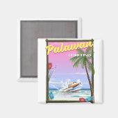Palawan Philippinen Flugposter Magnet (Vorderseite/Rückseite)