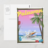 Palawan Philippinen Flugposter Postkarte (Vorne/Hinten)