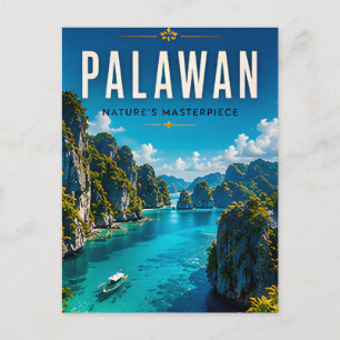 🏝️ Palawan Philippinen Lagune Wohndekoration 🌊 Postkarte