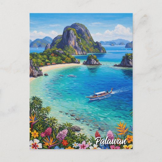 Palawan Philippinen Reise Postkarte (Vorderseite)
