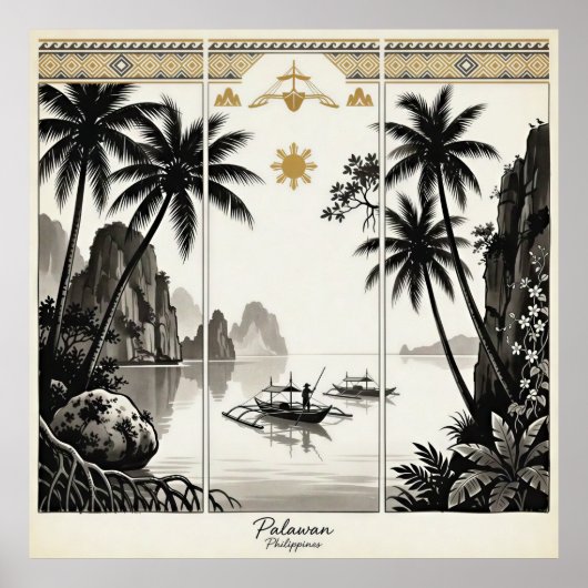 Palawan Philippinen Triptychon Wandkunst Poster (Vorne)