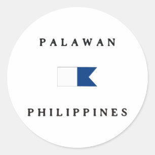 Palawan Philippines Alpha Dive Flag Runder Aufkleber