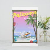 Palawan Philippines Flugplakat Briefpapier (Stehend Vorderseite)
