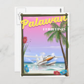 Palawan Philippines Flugplakat Postkarte (Vorne/Hinten)