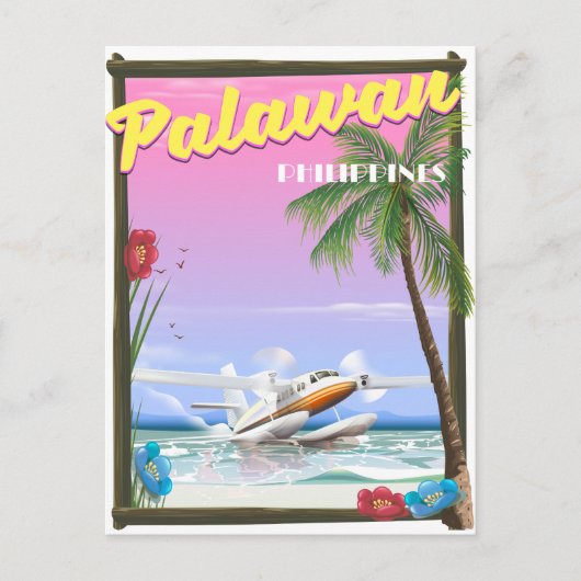 Palawan Philippines Flugplakat Postkarte (Vorderseite)